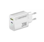 Esperanza Quich Power Charger 20W USB-C PD 20W / USB-A QC 3.0 18W White EZC105W (EZC105W)