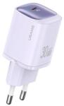 USAMS CC251 hálózati töltő Type-C aljzat (30W, GaN, PD gyorstöltő) LILA CC251TC03 (CC251TC03)