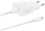 Samsung hálózati töltő Type-C aljzat (25W, GaN, PD gyorstöltő + Type-C kábel) FEHÉR EP-T2510EWE (EP-T2510EWE)