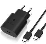 BlackBird Hálózati Töltő 25W PD USB-C + USB-C Adatkábel 1m, Fekete (Gyári kivitel) BH1497 (BH1497)