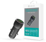 DEVIA ST112766 Devia Extreme Speed Series 30W PD+QC autós gyorstöltő USB+Type-C - fekete (ST112766)