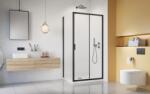 Radaway Comfort Black DWJ+S szögletes fekete zuhanykabin 110x80 átlátszó