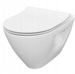 Cersanit Mille Clean On, závesná wc misa 51x36, 5x36, 5 cm s pomaly padajúcim WC sedátkom z duroplastu SET B218, biela, S701-430 (S701-430)