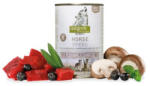 isegrim kutya Adult Mono Horse pure fekete áfonyával, Champignon & vadon termő gyógynövényekkel bal. 6 x 800 g-os konzervdoboz
