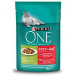  Nestle PURINA ONE macska Sterilcat mini filé pulykával és zöldbabbal, lében 26x85g