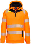 Portwest DX4 Hi-Vis 1/4 zippzáras kapucnis pulóver (PW-DX482OBRS)