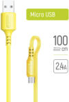 ColorWay micro USB Szilikon Kábel - 2.4A - 1m - Sárga (CW-CBUM043-Y)