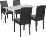 Leziter Megan 4+1 étkező garnitúra fehér-fekete (LEAB140-WH_LKE-BL_4) - butortrendelek