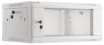 Lanberg WF01-6404-10S 19" 4U SZÉL: 600mm MÉLY: 450mm MAG: 290mm lapraszerelt üvegajtós szürke fali rack szekrény - ipkameradiszkont
