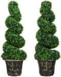 HOMCOM Műnövény szett, 2 db buxus, cserépben 90cm magas (830-794V00GN)