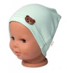 Baby Nellys Baba Nellys bordás mackósapka - menta Velikost koj. oblečení: 92/98 (18-36m)