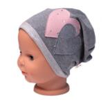 Baby Nellys Gyerek pamut sapka, Szívek strasszokkal, Baby Nellys, szürke Velikost koj. oblečení: 80/86 (12-18m)