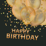  Papír szalvéta - Happy Birthday - Arany lufik