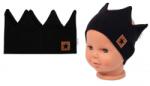 Baby Nellys Kétrétegű fejpánt, Baby Nellys Hand Made, pamut, Crown STAR - fekete, 80/98 Velikost koj. oblečení: 80-98 (9-36m)