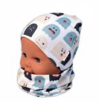 Baby Nellys Kétrétegű sapka + kapucni Monsters, fehér/menta, méret. 92/98 Velikost koj. oblečení: 92/98 (18-36m)