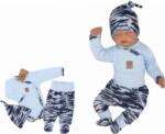 Z&Z A & Z 3 részes body szett, leggings és Army sapka - kék Velikost koj. oblečení: 56 (1-2m)