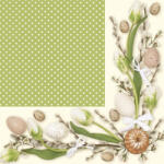 POL-MAK Húsvét Green Frame szalvéta 20 db-os 33x33 cm PKK042643 (PKK042643)