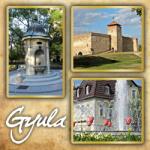 Ajándékgyár Plexi hűtőmágnes Gyula 57x57mm - Petőfi tér, Vár, Szökőkút (MM10)