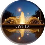 Ajándékgyár Fém hűtőmágnes Gyula - Körszökőkút éjjel (KS12)