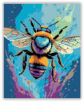  Színes Méhecske Absztrakt Háttérrel - számfestő készlet