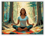  Meditáló Nő Erdőben Napfényben - számfestő készlet