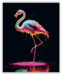  Neon Flamingó és Csillogó Textúrák - számfestő készlet
