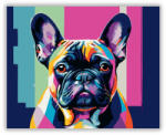  Neon Színű French Bulldog Portré - számfestő készlet
