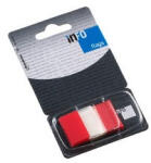 Info Notes Jelölőcímke 25x43mm, 50lap, műanyag, Info Notes Info Flags transzparens piros - toptoner