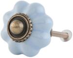 Clayre & Eef Buton mobila din fier maro si ceramica albastra 3 cm (63504)