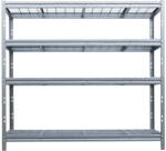 AR Shelving Nagy teherbírású polc BULLRACK RIVET 200x210x60cm, 4db acélrácsos polclappal, horganyzott