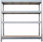 AR Shelving BULLRACK RIVET csavarmentes nagy teherbírású polc 4db DTD polclappal, max 450kg/polclap, 200x200x60cm, horganyzott