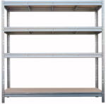 AR Shelving Nagy teherbírású polc BULLRACK RIVET 200x200x70cm, 4db DTD polclappal, 600kg/polclap, horganyzott
