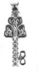 Flippy Pandantiv Cheie cu pietre, Argint 925, 2.7 cm x 1 cm, rodiata (teo-06040)