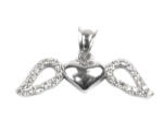 Flippy Pandantiv, Jolie Silver, Argint 925, Model Inima cu Aripi, Pietre Zirconiu, 25 x 15 mm, 1.4 g (teo-05220)