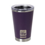 Ecolife Pahar Termos Mov - Cu Capac Transparent 370ml
