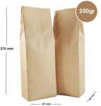  Pungi Pentru Cafea Side Gusset 250gr Fără Supapă Kraft 100 Buc