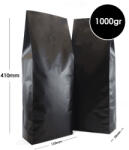  Pungă Pentru Cafea Side Gusset 1kg Cu Supapă Neagră 100 Buc