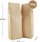  Pungă Pentru Cafea Side Gusset 250gr Cu Supapă Kraft 100 Buc