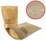  Geantă Doy Pack cu supapă 11x18, 5 cm - Kraft cu fereastră - Set 100 buc