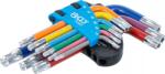 BGS technic Set chei tip L multicoloră scurte profil T (pentru Torx) cu gaură şi cap sferic T10 - T50 9 piese, BGS 74463 (B-74463) Cheie torx