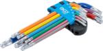 BGS technic Set chei tip L multicoloră profil T (pentru Torx) cu cap sferic T10 - T50 9 piese, BGS 74467 (B-74467) Cheie torx