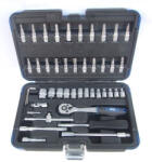 Garage Meister Trusa cu clicket mic, biti si tubulare cu patrat de antrenare 1/4", 46 piese, Garage Meister GM53201 (GM-53201)