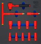 BGS technic Set chei tubulare VDE, Antrenare 10 mm (3/8"), 7 - 22 mm, 12 piese, BGS 70213 (B-70213) Trusa unelte