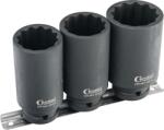 CONDOR Set de tubulare pentru piulite de planetare bi-hex 30-32-36 mm, antrenare 1/2 ", 3 piese, Condor 4803 (CR-4803) Set capete bit, chei tubulare