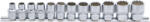 BGS technic Set chei tubulare 12 colturi 8 - 19 mm, antrenare 10 mm (3/8"), 12 piese, BGS 9105 (B-9105) Set capete bit, chei tubulare