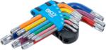 BGS technic Set chei tip L, multicoloră, scurte, profil T (pentru Torx) cu alezaj T10 - T50, 9 piese, BGS 74460 (B-74460) Cheie torx