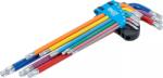 BGS technic Set chei Torx tip L multicolor extra lungi cu cap sferic T10 - T50, 9 piese, BGS 74468 (B-74468) Cheie torx