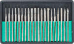 BGS technic Set freze diamantate cu codita de prindere 3 mm, 20 piese, BGS 1607 (B-1607)