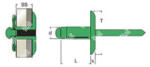 Rivit Pop-nit 4.8 x 20.5 mm, Aluminiu / Otel Treriv, Rivit 12554, set 100 buc (RV-12554)