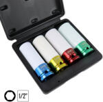 Jbm Set tubulare de impact cu protectie 17, 19, 21, 22 mm pentru prezoane de roti, antrenare de 1/2", 4 piese, JBM 52338 (JBM-52338) Cheie tubulara